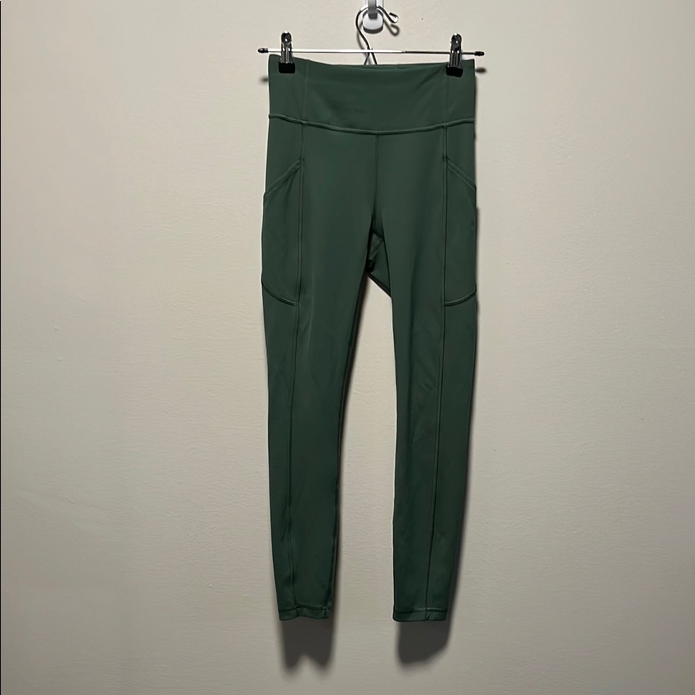 LULULEMON Invigorate High-Rise 25" Leggings, Green, Size 4